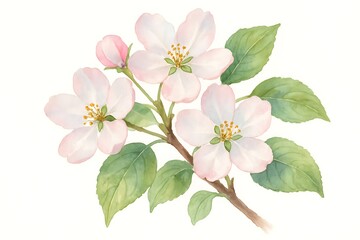 Obraz premium Beautiful apple tree blossoms in delicate pink hues on a spring morning