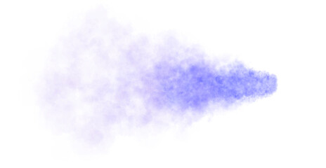 Realistic blue smoke or mist texture isolated on a transparent background for creative use in visual effects projects and digital artworks