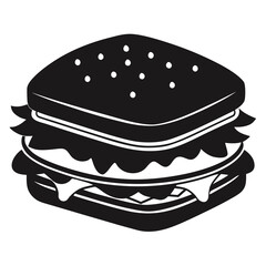 Sandwiche vector clean black silhouette design white background