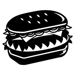 Sandwiche vector clean black silhouette design white background