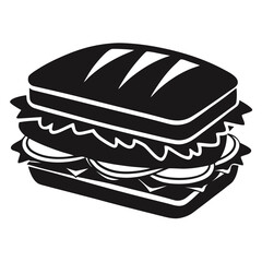 Sandwiche vector clean black silhouette design white background