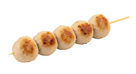 Isolated Grilled Meatballs on a Stick