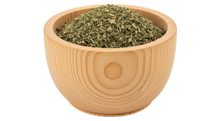 Isolated Bowl of Dried Oregano