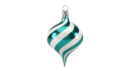 Isolated Turquoise and White Christmas Ornament