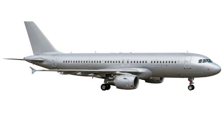 Isolated Silver Airplane