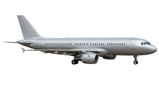 Isolated Silver Airplane