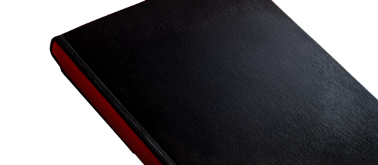 Black notebook page with a red background featuring  message about a business ontinuity plan includes a onceptual symbol with copyspace image