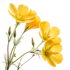 Fototapeta premium Yellow flowers isolated on transparent background