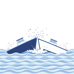 Shipwreck sinking disaster illustration