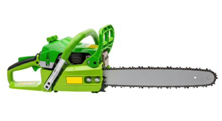 Isolated Green Chainsaw