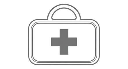 Isolated First Aid Kit Outline