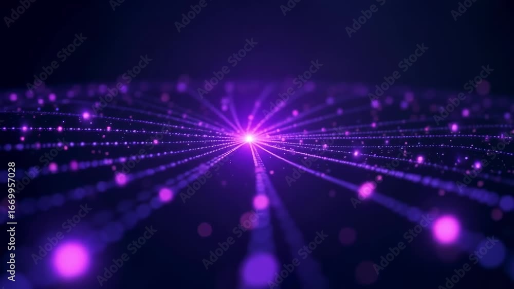 Poster dynamic abstract data flow visualization with glowing particles and light, futuristic concept