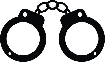 Detain handcuffs vector icon.