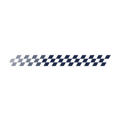 Checkered racing flag design element.