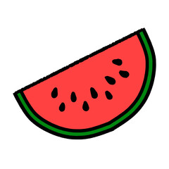 食べやすくカットされた赤色のスイカ（Affinity Designer版）