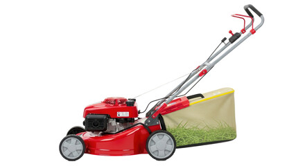 Isolated Red Lawn Mower