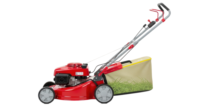Isolated Red Lawn Mower