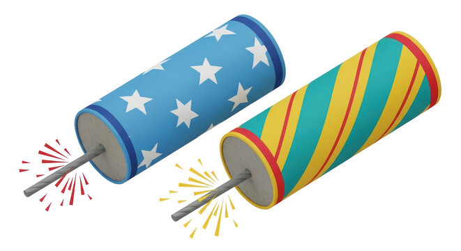 firecrackers exploding, blue and yellow clip art preview