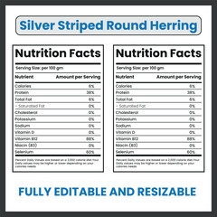 Silver Striped Round Herring Clipart