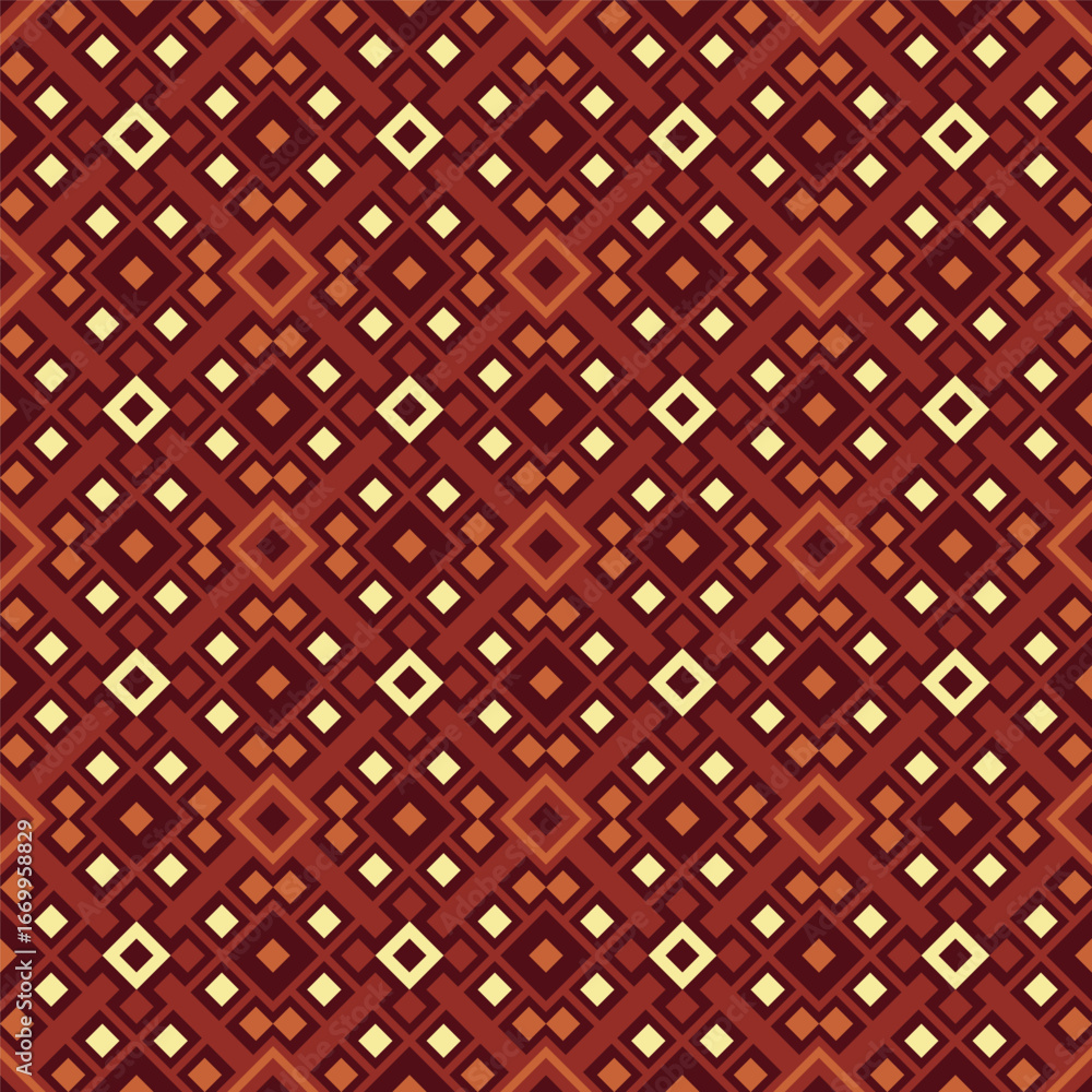 Poster geometric tile seamless pattern with rhombus and square shape repetition