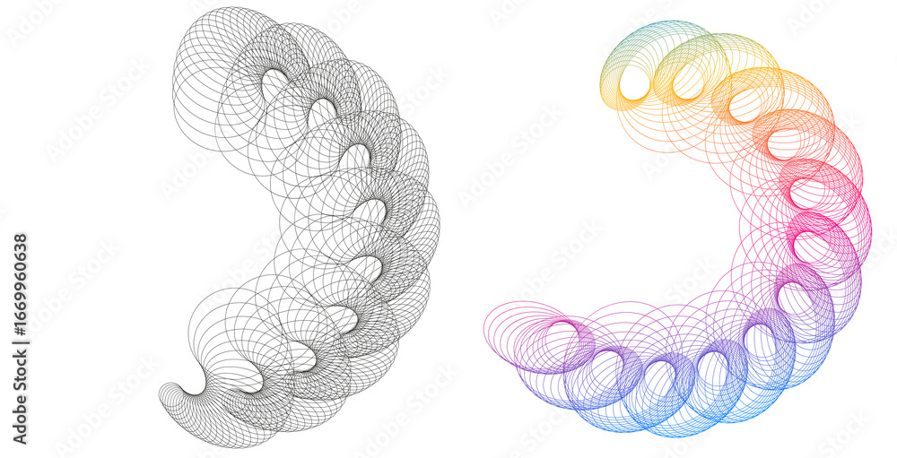 Aufkleber design elements. wave of many purple lines circle ring. abstract vertical wavy stripes on white back