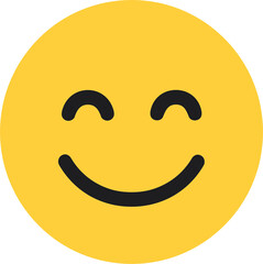 Simple Flat Smiling Yellow Face with Happy Expression Emoticon