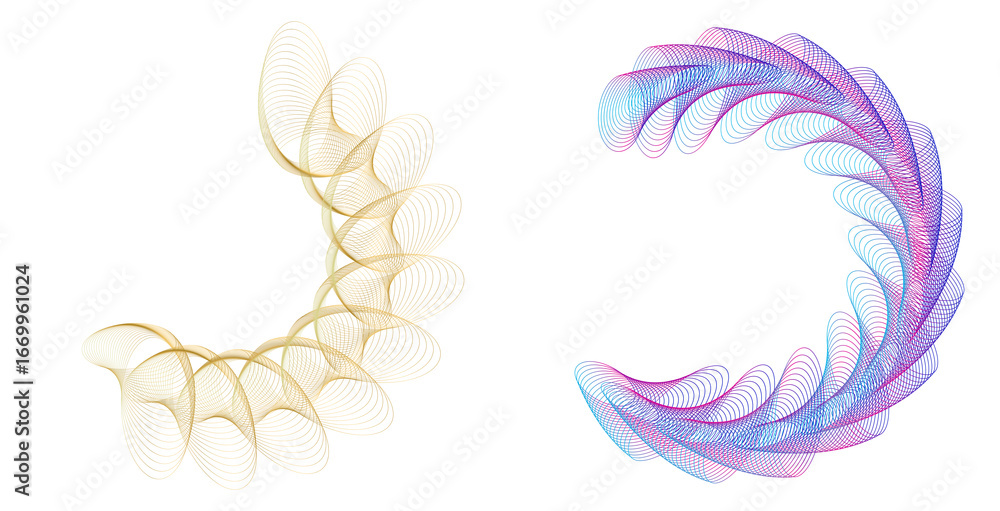 Aufkleber design elements. wave of many purple lines circle ring. abstract vertical wavy stripes on white back