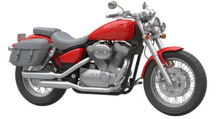 Isolated red motorcycle