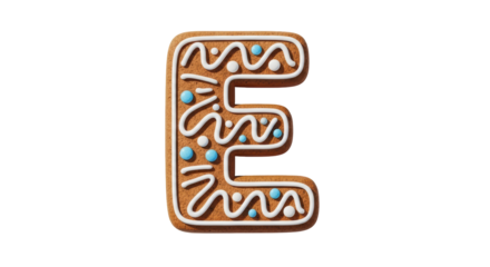 Isolated Gingerbread Letter E
