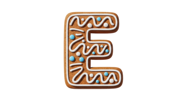 Isolated Gingerbread Letter E