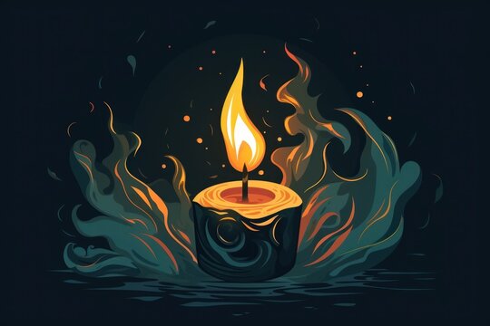 Candle fire spirituality illuminated. - Powered by Adobe