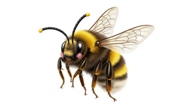 Isolated Flying Bumble Bee