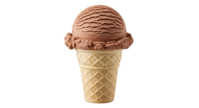 Isolated Chocolate Ice Cream Cone