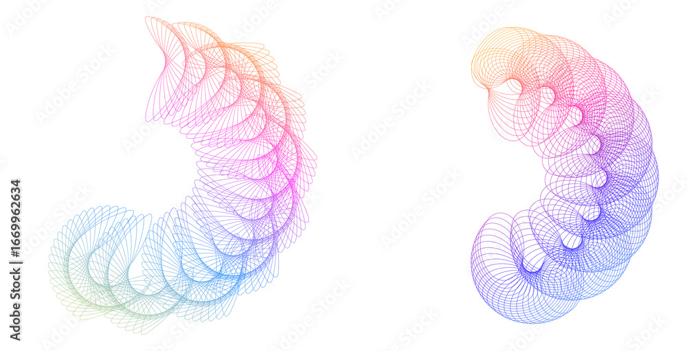Aufkleber design elements. wave of many purple lines circle ring. abstract vertical wavy stripes on white back