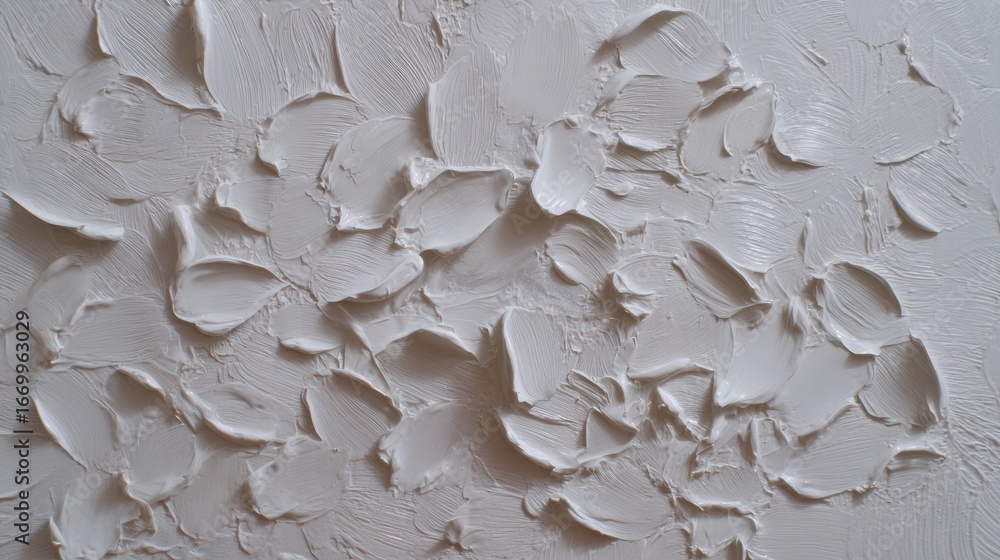 Aufkleber textured white surface with impasto technique, showcasing layered paint strokes that create depth an