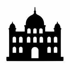 Taj Mahal vector illustration: an iconic Indian monument silhouette and mausoleum