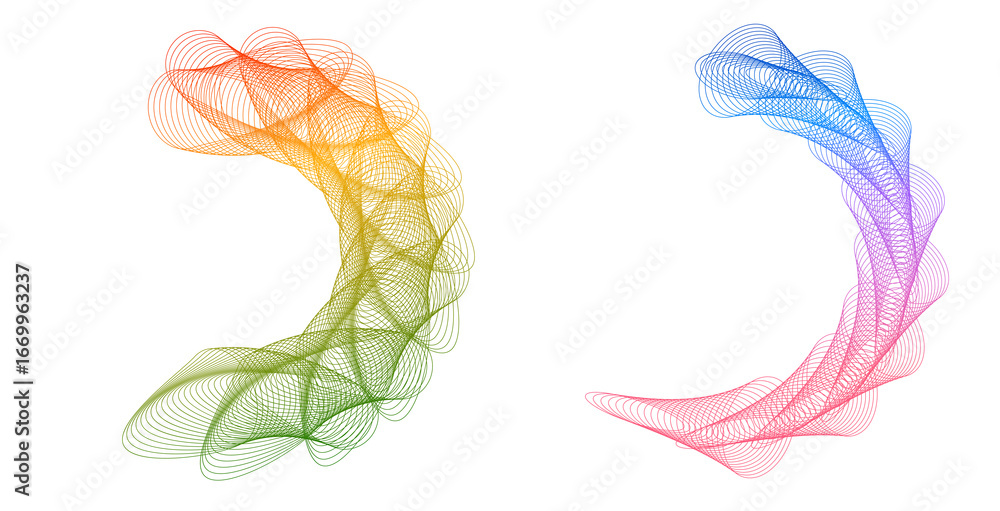 Aufkleber design elements. wave of many purple lines circle ring. abstract vertical wavy stripes on white back
