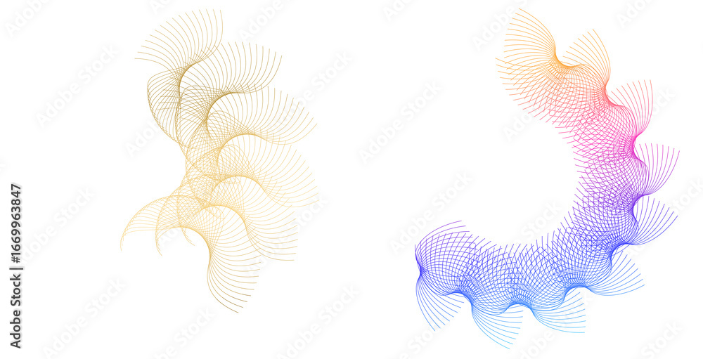 Aufkleber design elements. wave of many purple lines circle ring. abstract vertical wavy stripes on white back