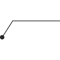 Geometric line with an angle and a point, simple graphic element.