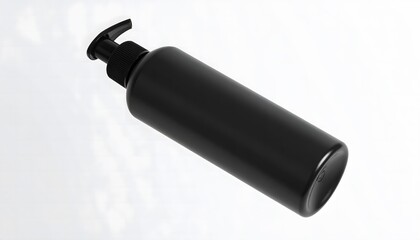 Fototapeta premium Black Pump Bottle Mockup Isolated on White Background