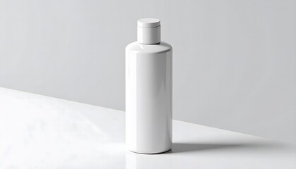 White Plastic Bottle Mockup Isolated on White Background