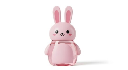 Obraz premium Pink Rabbit Shaped Bottle in Studio Setting Isolated on White Background