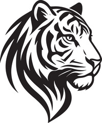 tiger vector in black and white