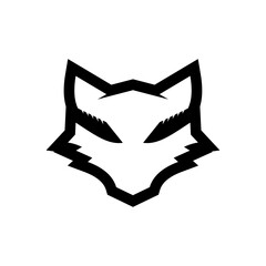 head wolf silhouette logo design vector