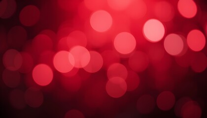 Elegant Red Bokeh Background with Glowing Light Circles for Festive Design