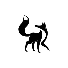 head wolf silhouette logo design vector