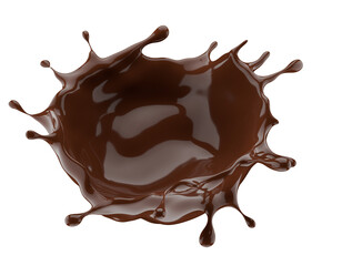 chocolate splash isolated on white background. 3d render