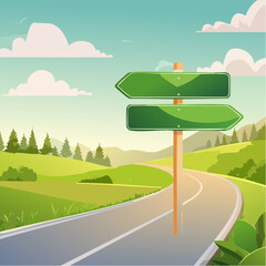 Green road arrow sign Summer