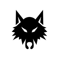 head wolf silhouette logo design vector