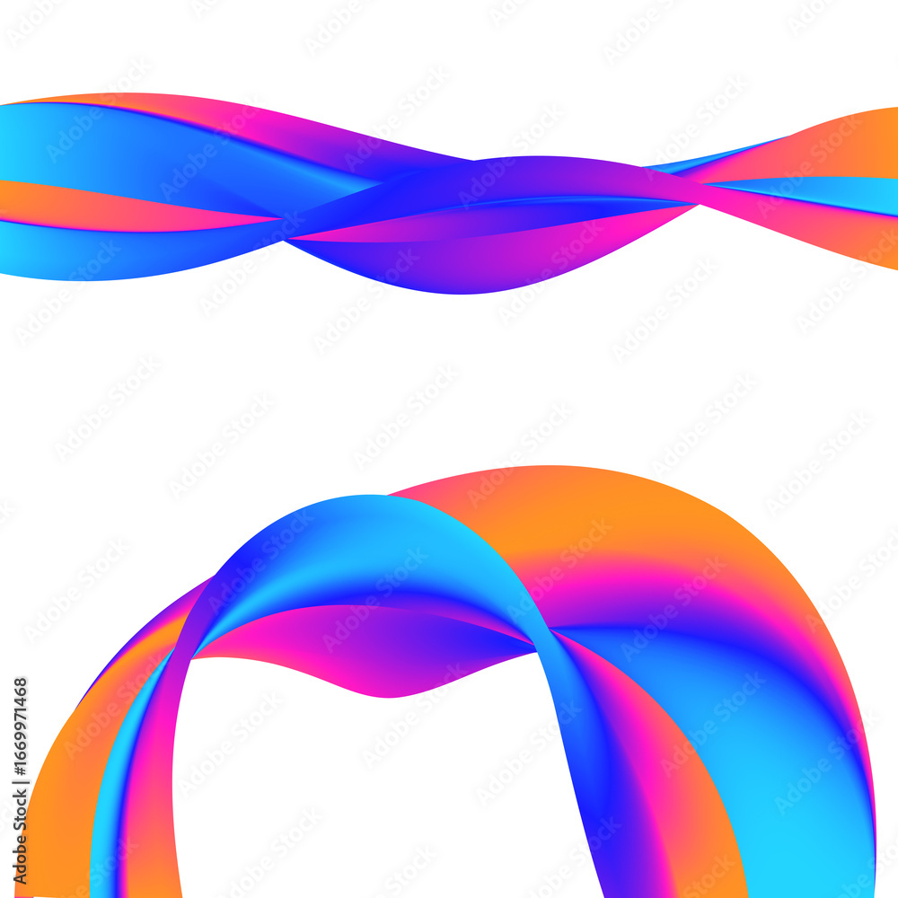 Poster design elements. wave of many glittering lines. abstract wavy stripes on white background isolated. 